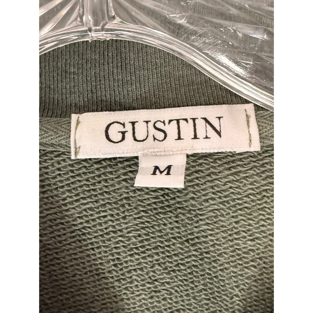Gustin French Terry Bomber Green Men's Classic Minimalist Casual Basic Medium